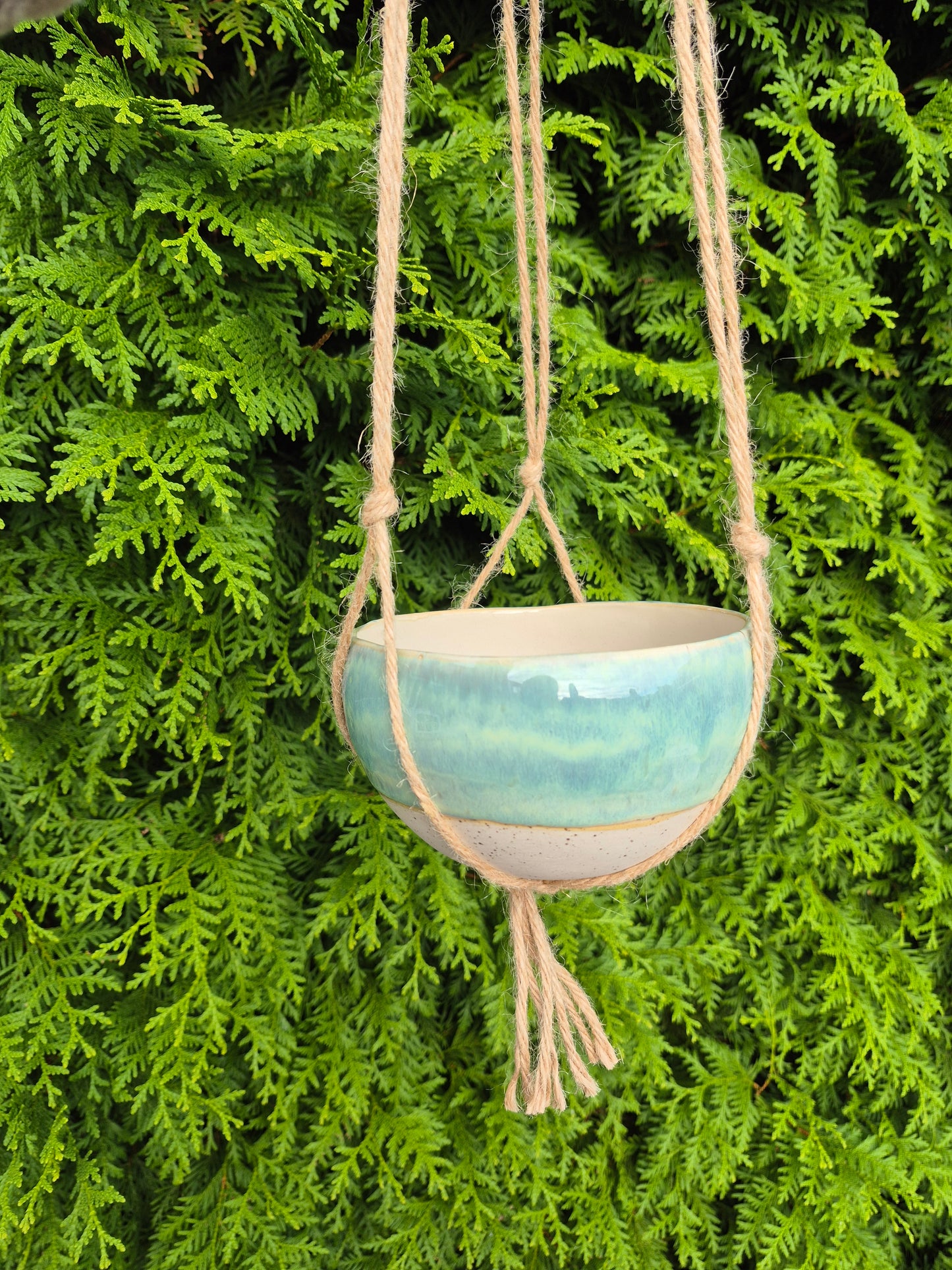 Hangende plantenpot groen