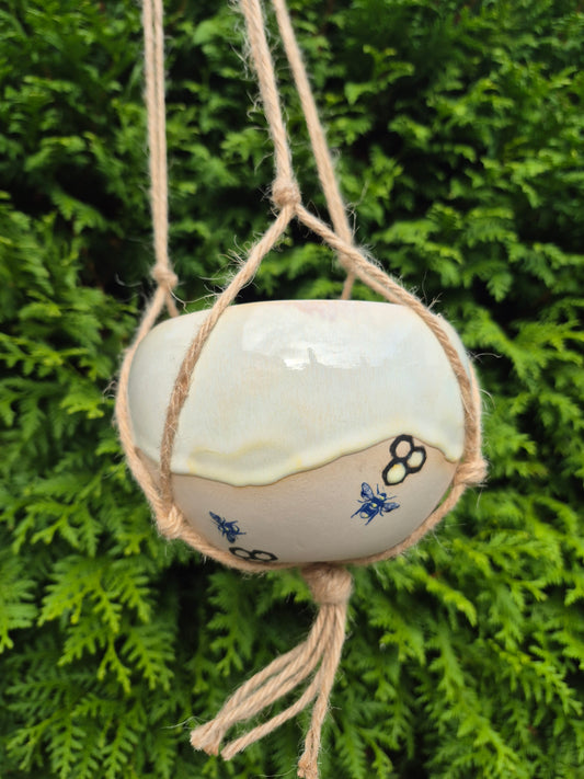 Hangende plantenpot honing bijen