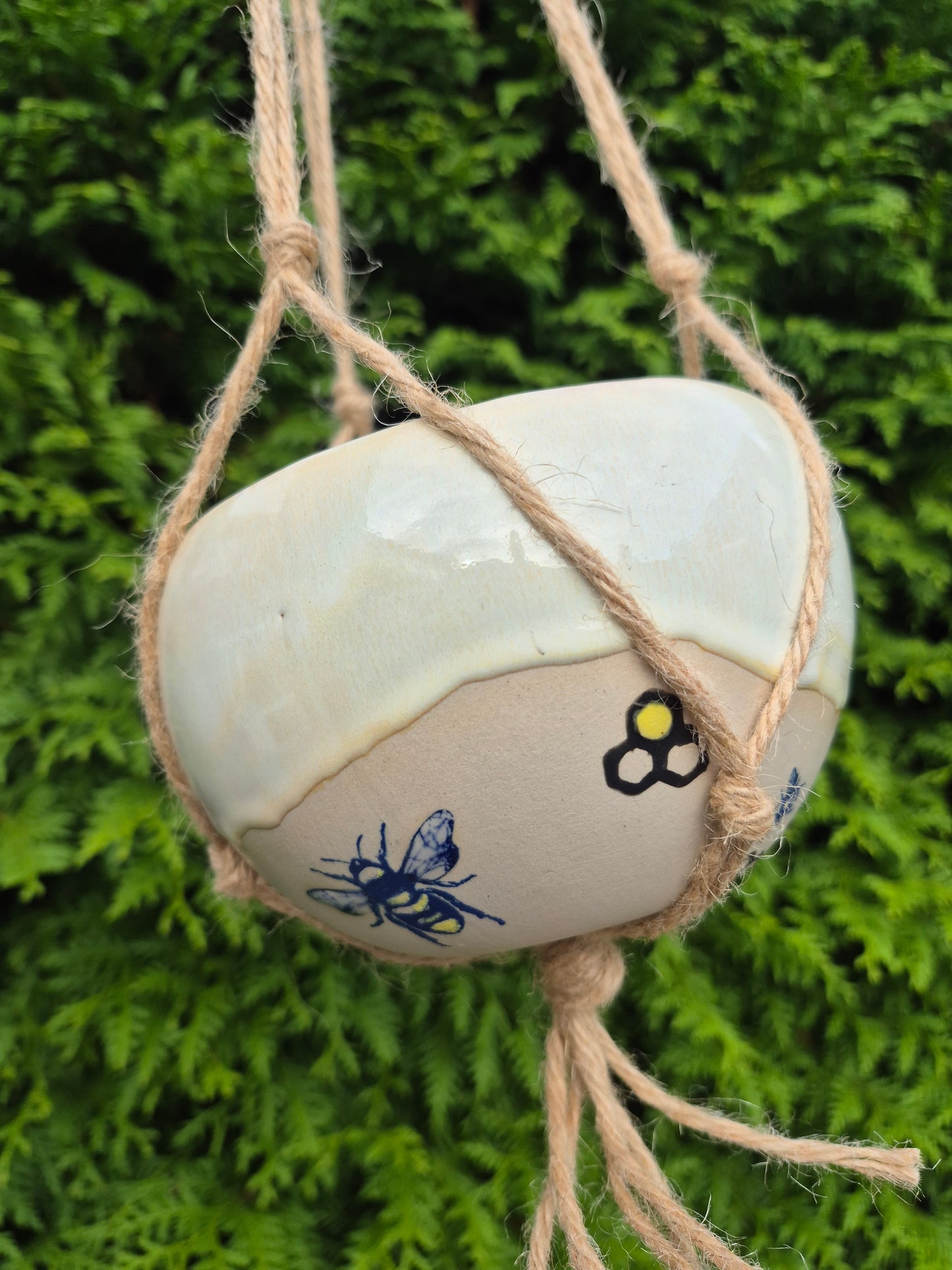 Hangende plantenpot honing bijen